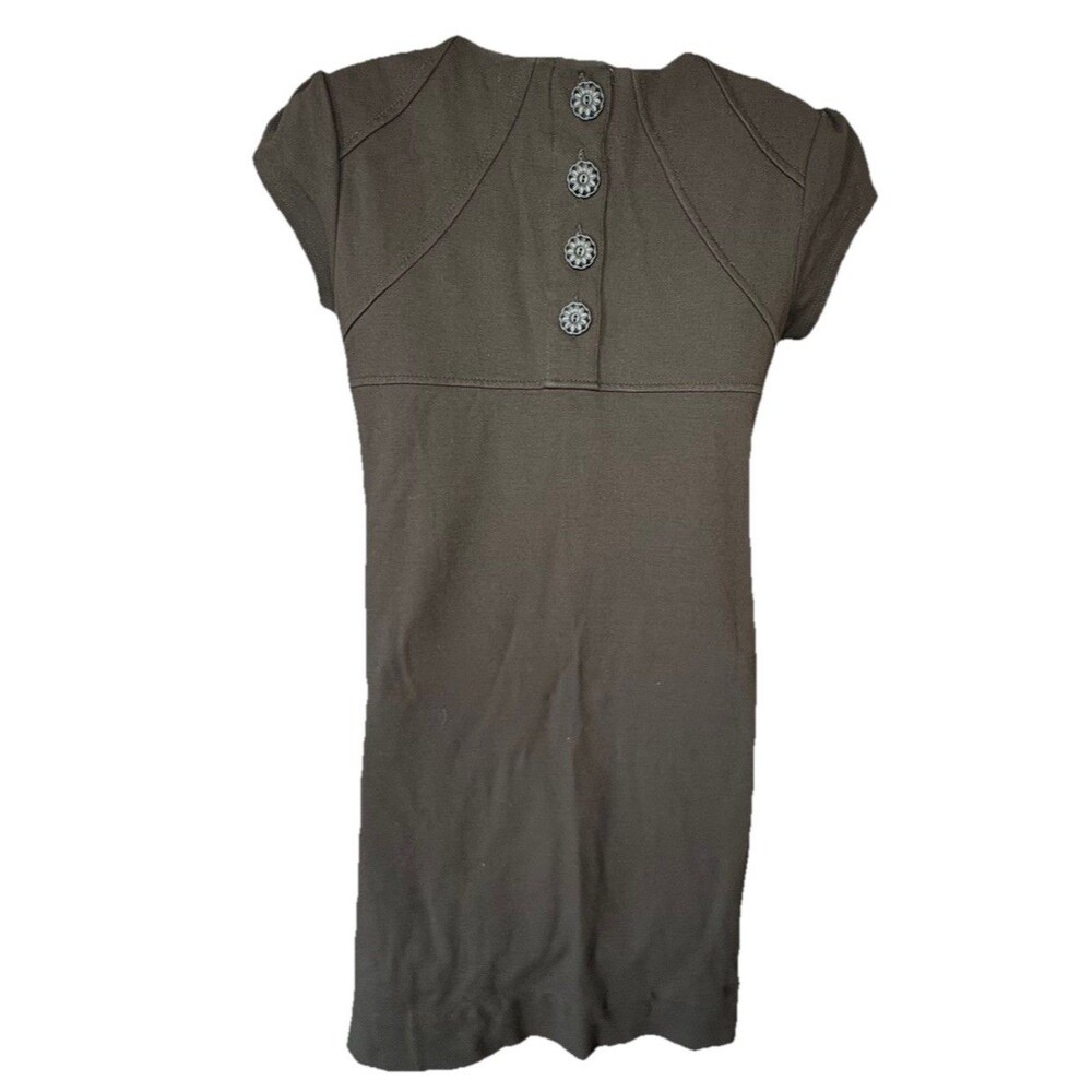 Deletta Anthropologie Black Dress S Small Ponte Knit Shift Pleated Detail Back - Picture 4 of 10